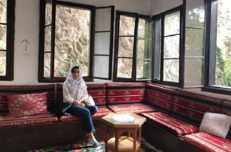 Maha sitting in a mountainside Sufi monestary